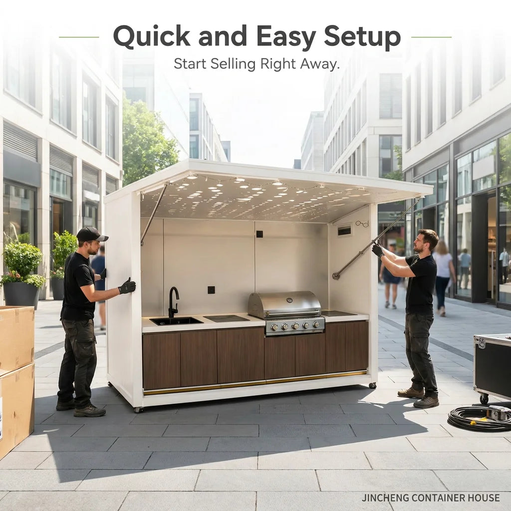 JINCHENG commercial container booth for coffee and retail kiosk view 2